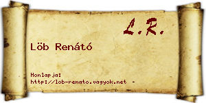 Löb Renátó névjegykártya